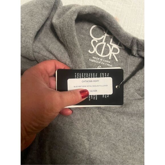 CHASER KIDS - Bliss knit Bow Detail Raglan Pullover NWT NEW - Picture 5 of 6